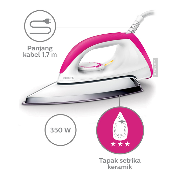 Philips Setrika - HD1173/40 Pink